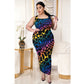 European And American Plus Size Color Leopard Print Womens Dress