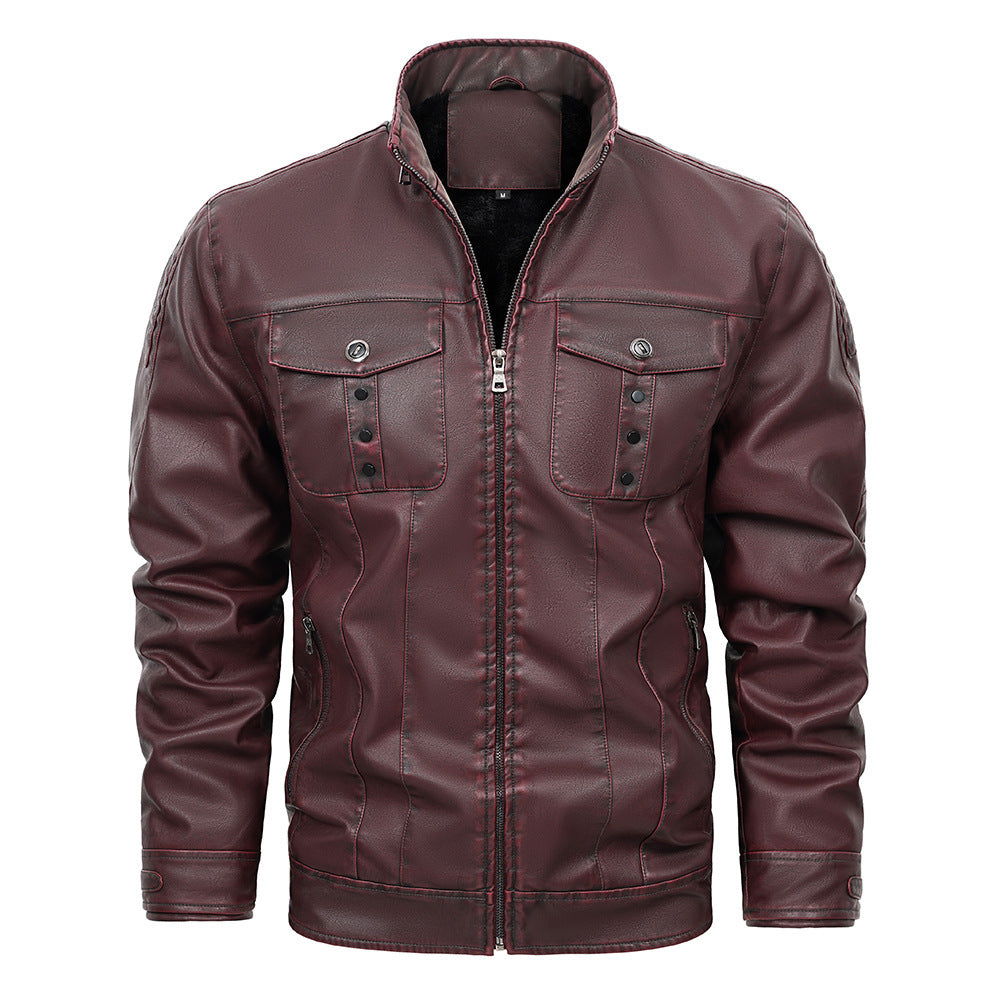 PU Leather Jacket Spring And Autumn Men's Jacket