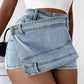 Street Vintage Denim Shorts Skirt