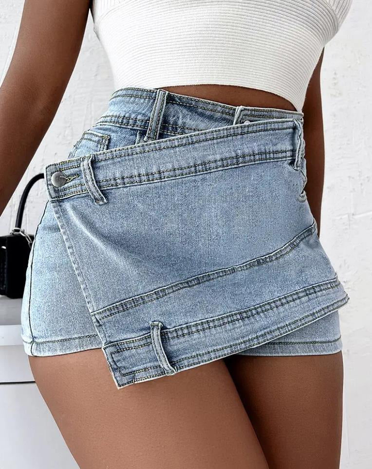 Street Vintage Denim Shorts Skirt