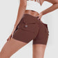 High Waist Hip Lifting Shorts With Pockets