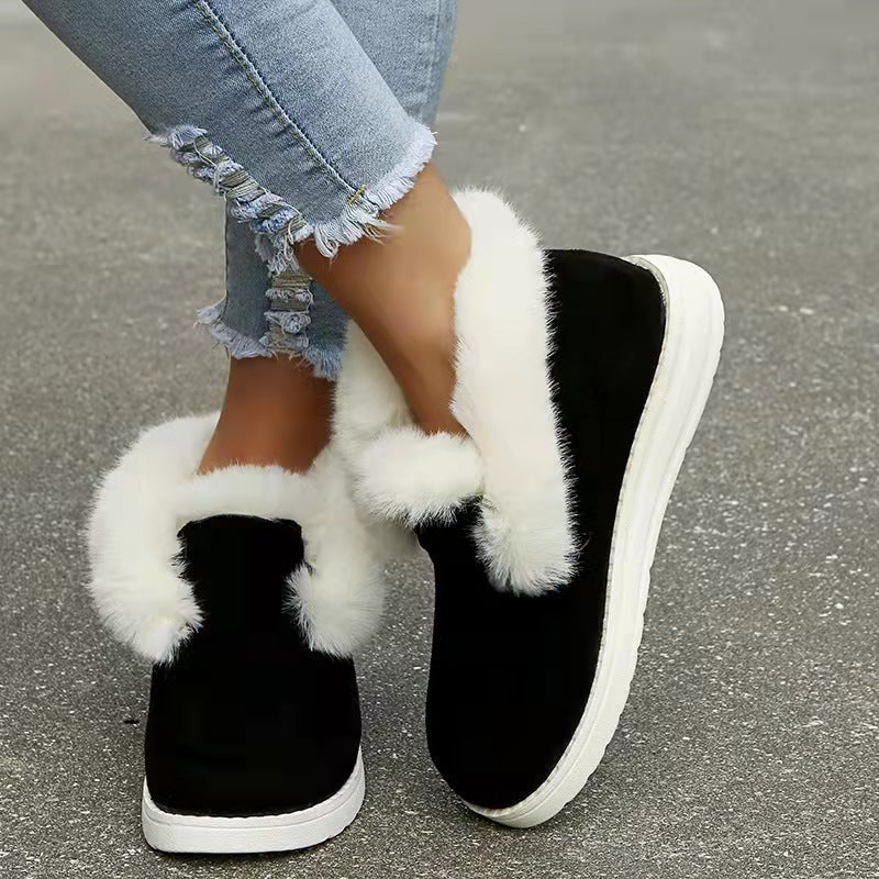 Plush Fur Ankle Boots Women