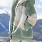 Women's Loose Plush Multicolor Hooded Jacket