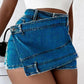 Street Vintage Denim Shorts Skirt