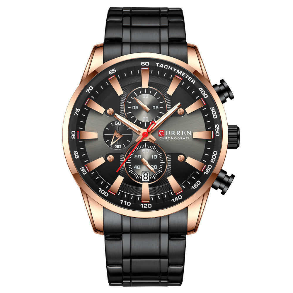 Mens Watch Waterproof Quartz Six-Hand