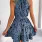 Casual Leopard Print Ruffled Swing Party Dress