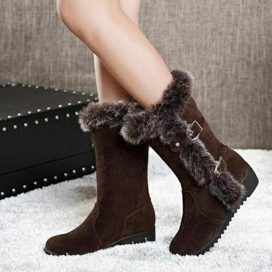 Winter Women Casual Warm Fur Mid-Calf Boots