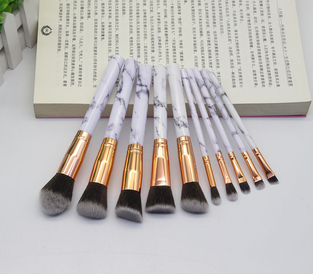 Marbled Design Makeup Brushes Set