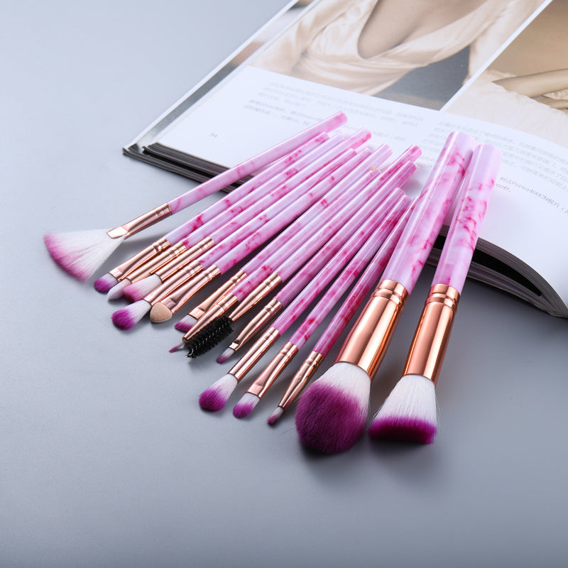 Marbled Design Makeup Brushes Set