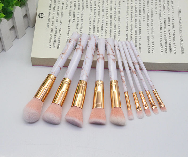 Marbled Design Makeup Brushes Set