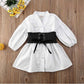 White A-Line Shirt Dress For Girls