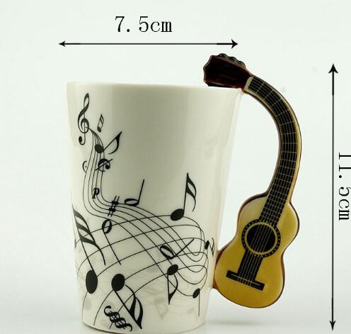 Creative Music Violin Style Guitar Ceramic Mug