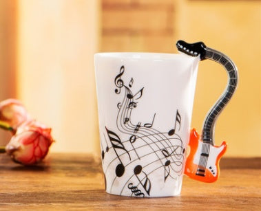 Creative Music Violin Style Guitar Ceramic Mug