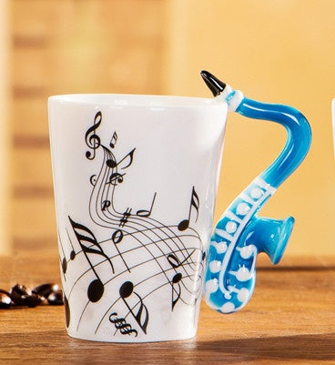 Creative Music Violin Style Guitar Ceramic Mug