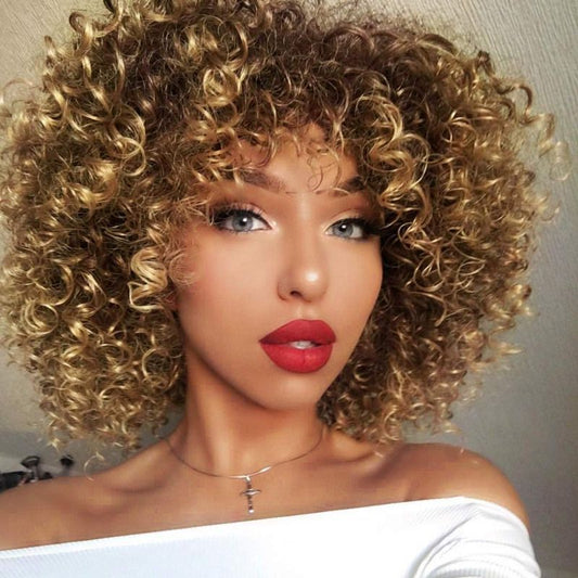 Fashion African Small Curly Ladies Wigs