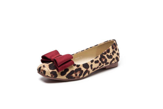 Flat Bottom All-match Leopard-print Beanie Shoes