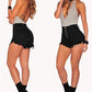 Ladies Ripped High Waist Denim Shorts