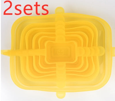 The 6-piece set of multi-functional silicone lid can