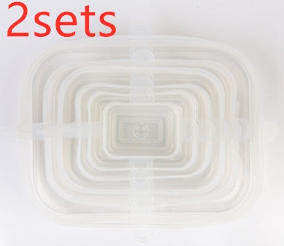 The 6-piece set of multi-functional silicone lid can