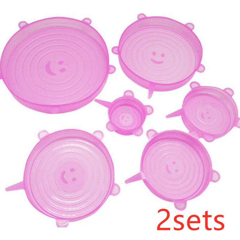 The 6-piece set of multi-functional silicone lid can