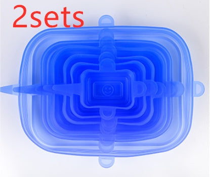 The 6-piece set of multi-functional silicone lid can