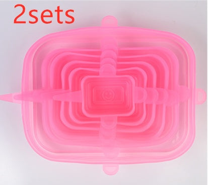 The 6-piece set of multi-functional silicone lid can