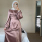 Muslim Women Hijab Satin Dress