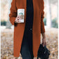 Fashion Solid Color Stand-Up Collar Woolen Blazer