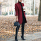 Fashion Solid Color Stand-Up Collar Woolen Blazer