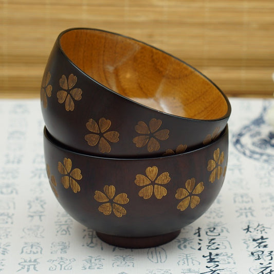 Solid Wood Bowl Adult Rice Bowl