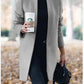 Fashion Solid Color Stand-Up Collar Woolen Blazer