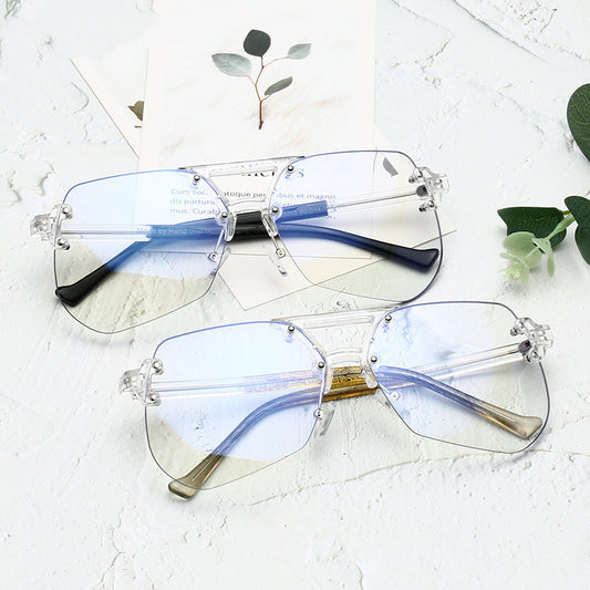 Anti-blue Glasses Rimless Flat Glasses Men