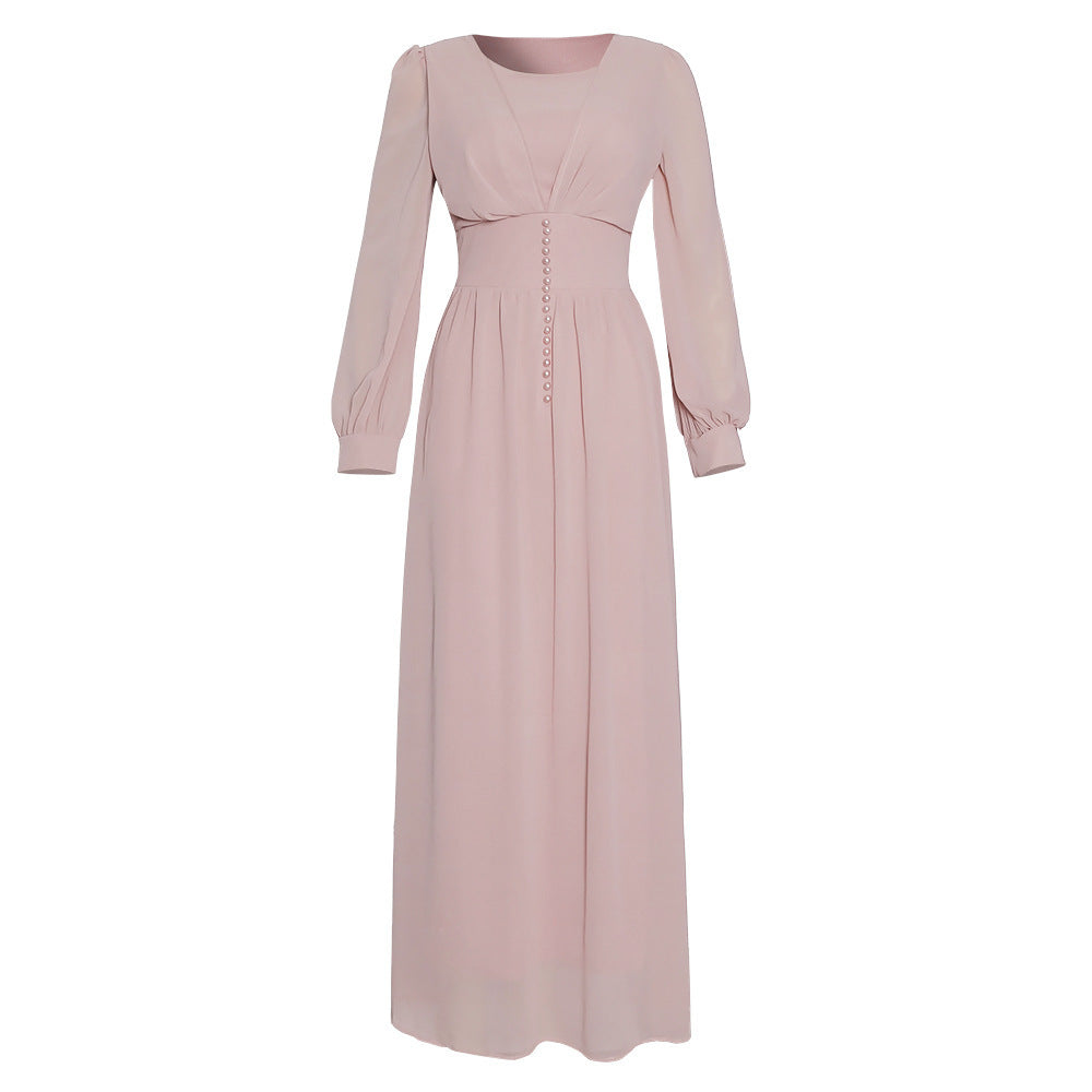 Muslim Women's Long Sleeve Chiffon Dress