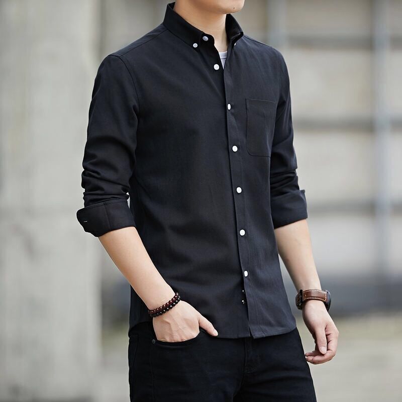 Men's Slim Fit Casual Long Sleeve Shirts Business