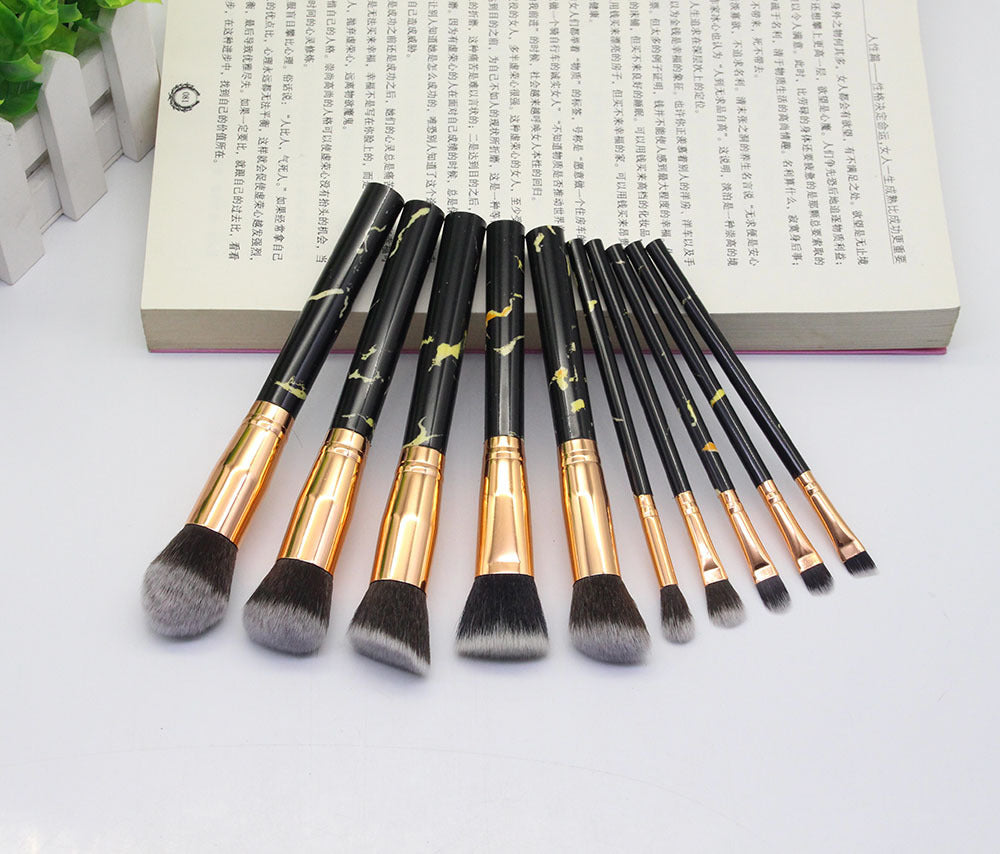 Marbled Design Makeup Brushes Set