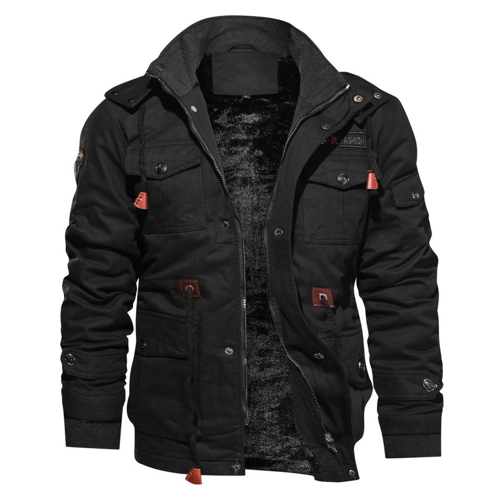 Men's Fleece Jackets Warm Hooded Coat