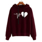 Heart Print Streetwear Hoodie Women