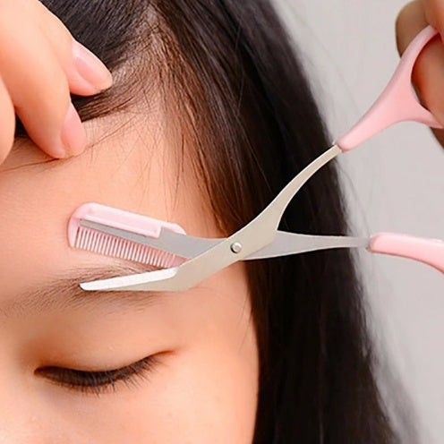 Eyebrow scissors with eyebrow comb