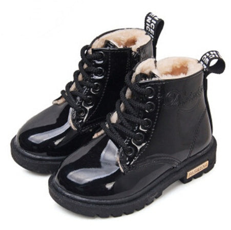 PU Leather Waterproof Martin Boots Kids Snow Boots