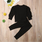 Newborn Ruffles Jumper Solid Long Sleeve Sweatshirt Set