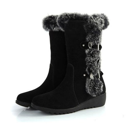 Winter Women Casual Warm Fur Mid-Calf Boots