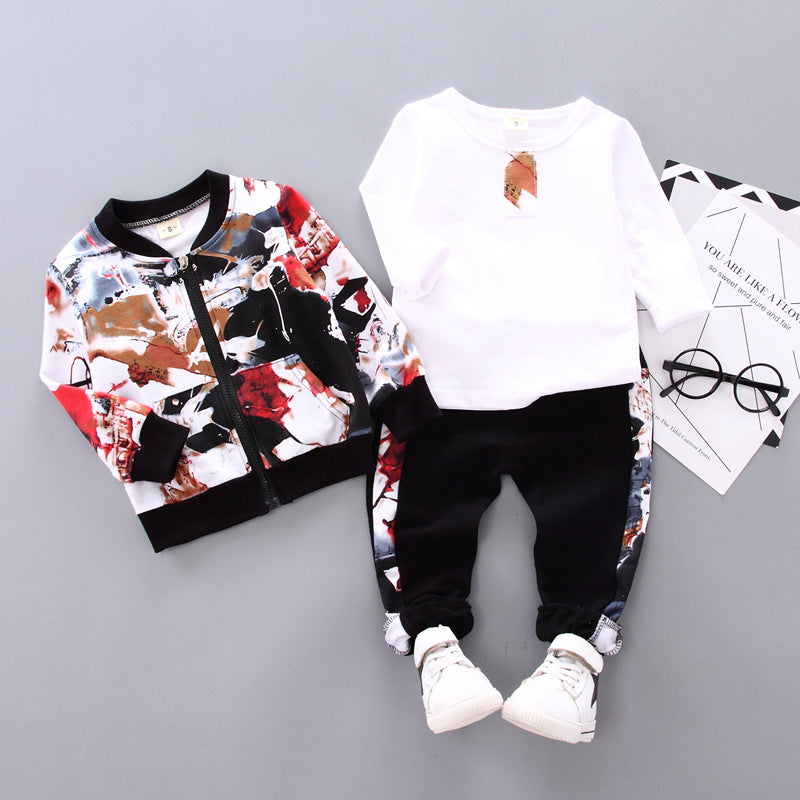 Boys Handsome Clothes Three-Piece Kid Clothes