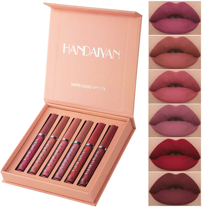 Non-sticky cup matte liquid lipstick set gift box