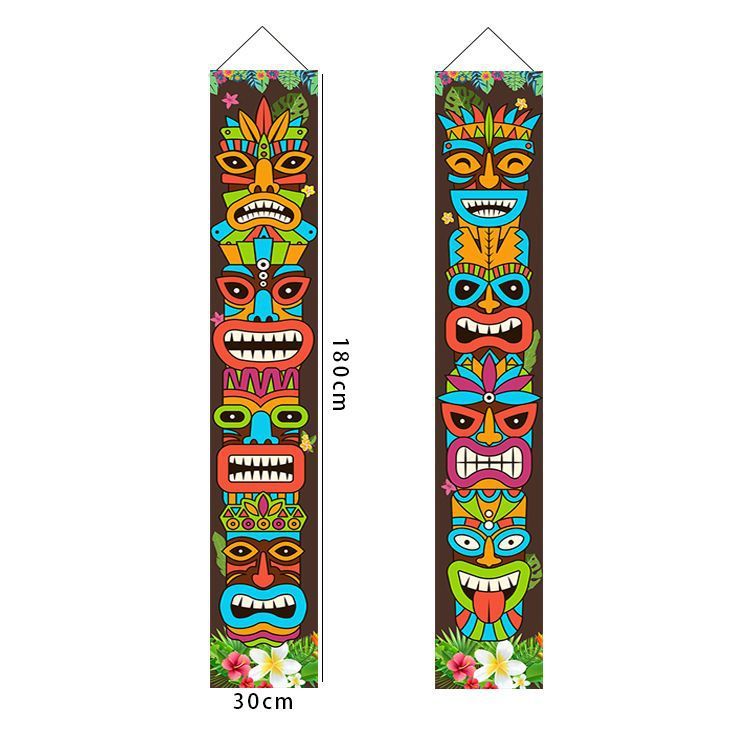 Hawaiian Lok Festival Banner Background Summer Theme Party Supplies Decoration Flag