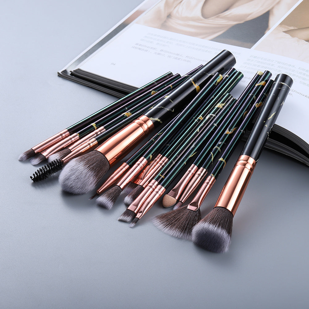 Marbled Design Makeup Brushes Set