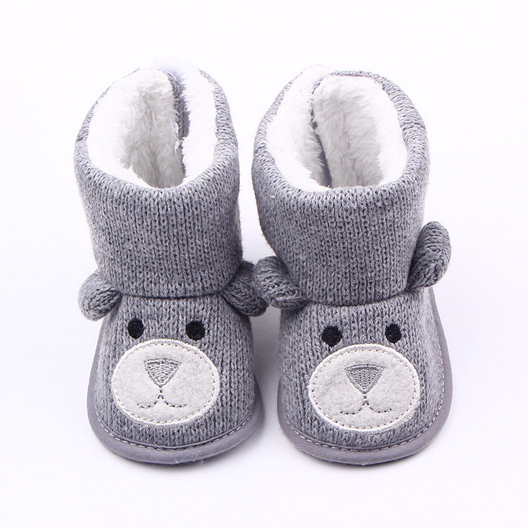 Autumn winter new bear knitting plus baby shoes