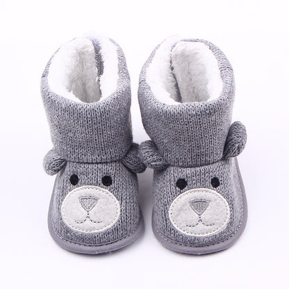 Autumn winter new bear knitting plus baby shoes