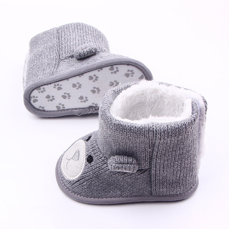 Autumn winter new bear knitting plus baby shoes