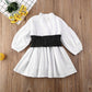 White A-Line Shirt Dress For Girls