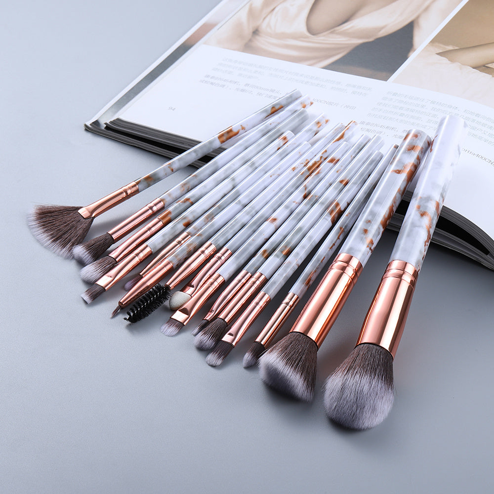 Marbled Design Makeup Brushes Set